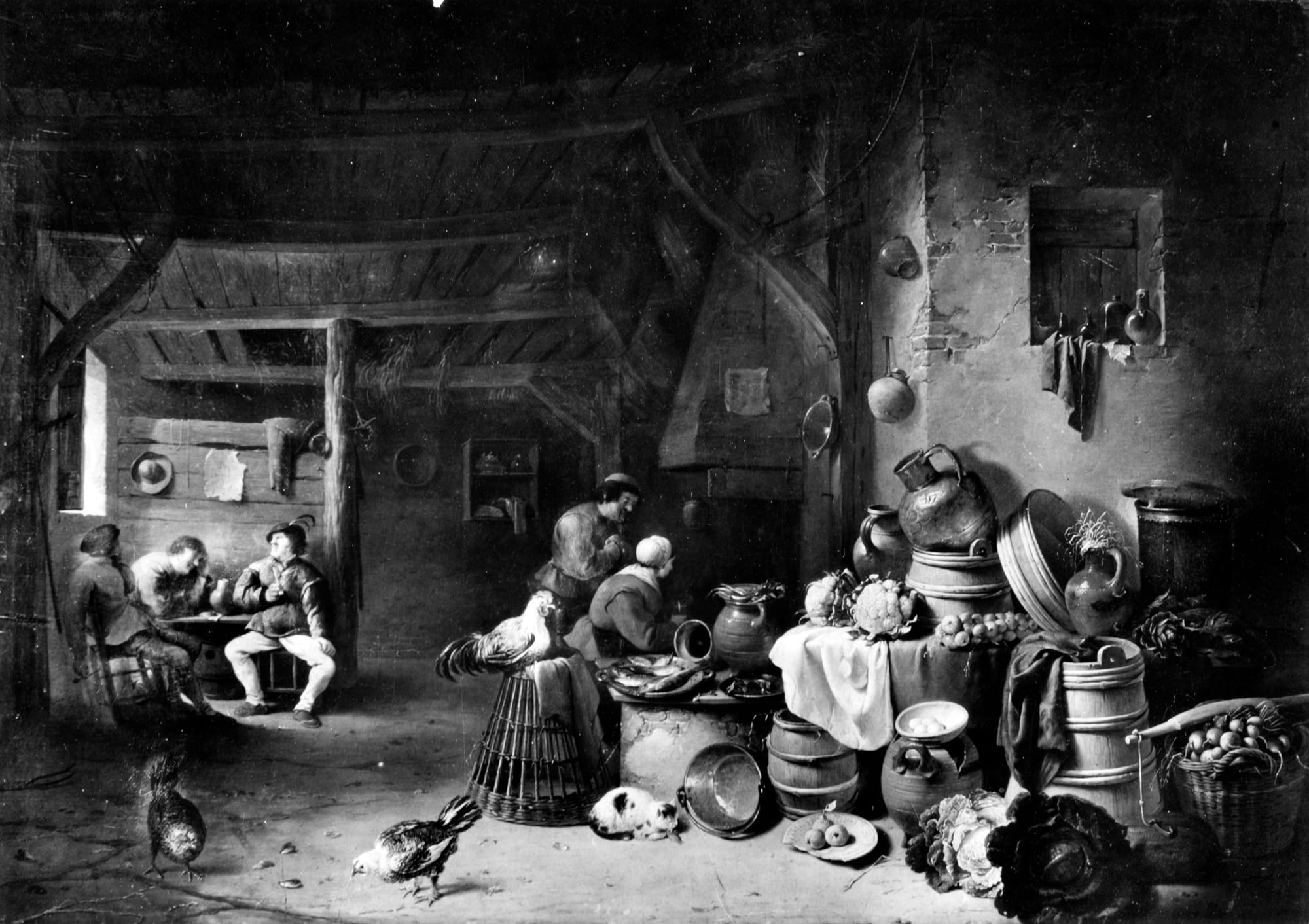 Farmhouse Interior with Chickens, Pieter de Bloot, 1640 - Netherlands Institute for Art History - rkd.nl