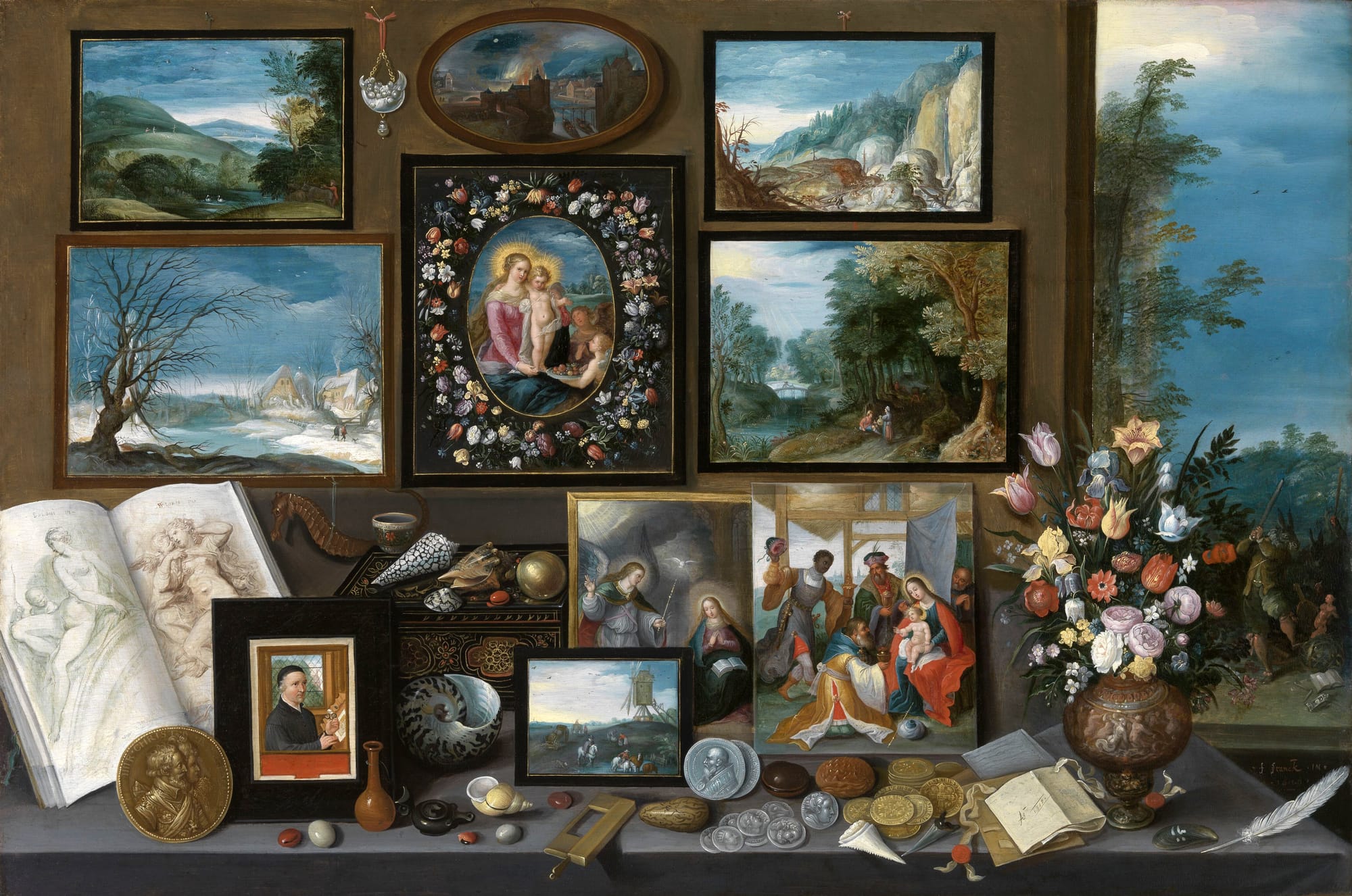 Een kunstkabinet, Frans II Francken, 1619 - © KMSKA, Antwerpen - artinflanders.be, foto Hugo Maertens