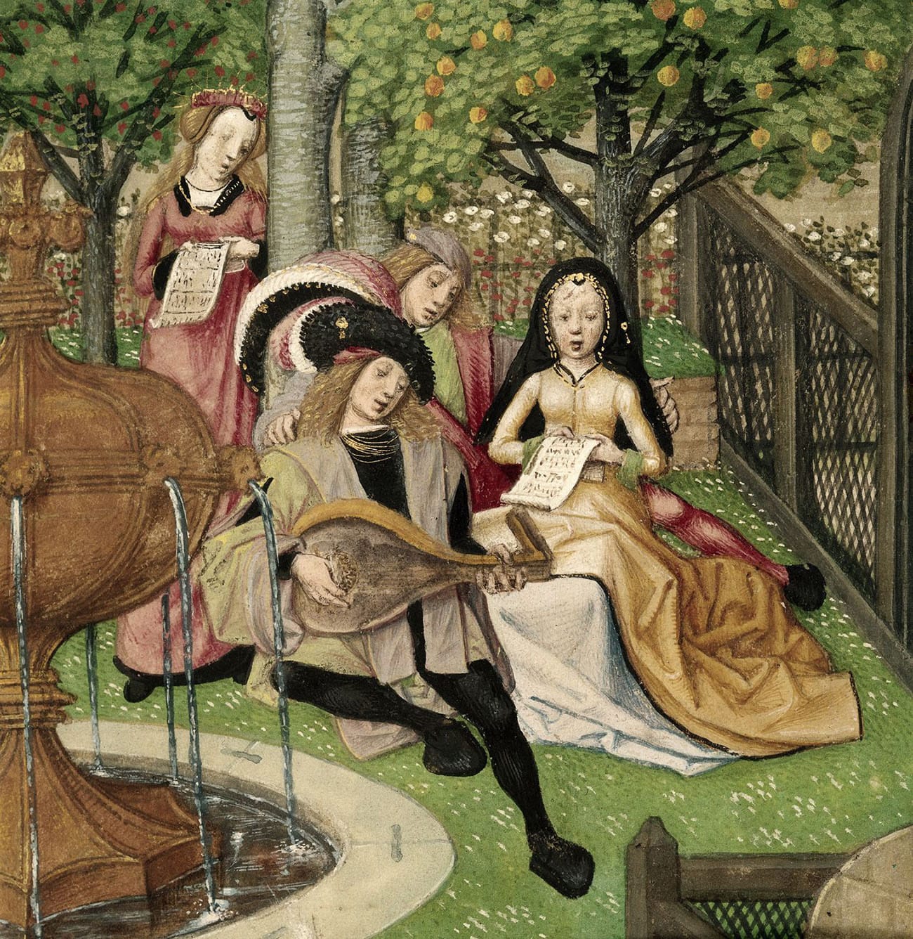 Miniature tirée du « Roman de la Rose » de Bruges, vers 1490-1500 - British Library, Londres