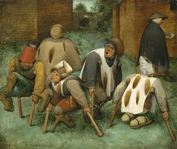De bedelaars, Pieter Bruegel, 1568 - Musée du Louvre, Parijs - © Wikimedia Commons