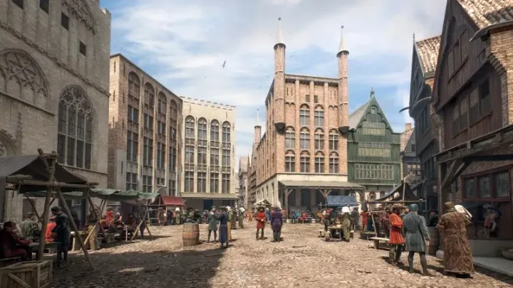 Digitale reconstructie van de Oude Beurs, Brugge - © Westtoer, Universiteit Gent, Timescope
