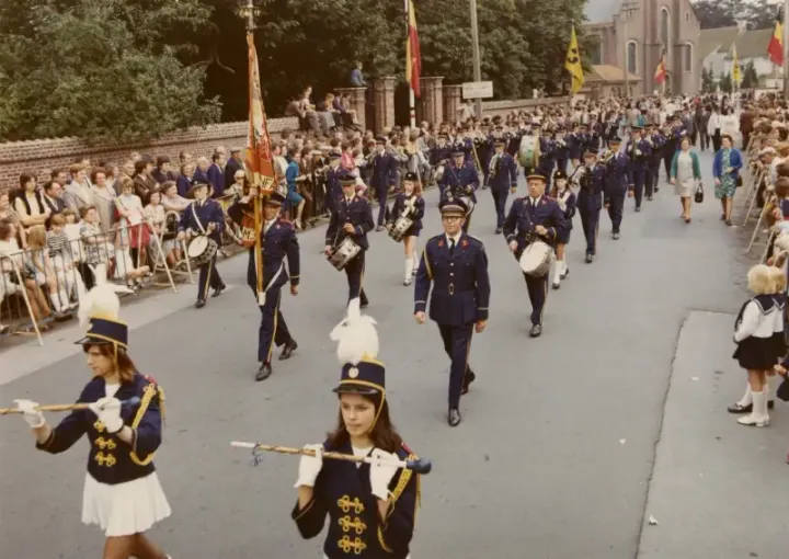 Fanfare lors de la Journée de la marche belge, Zwijnaarde, 1972 - © Huis van Alijn, Gand