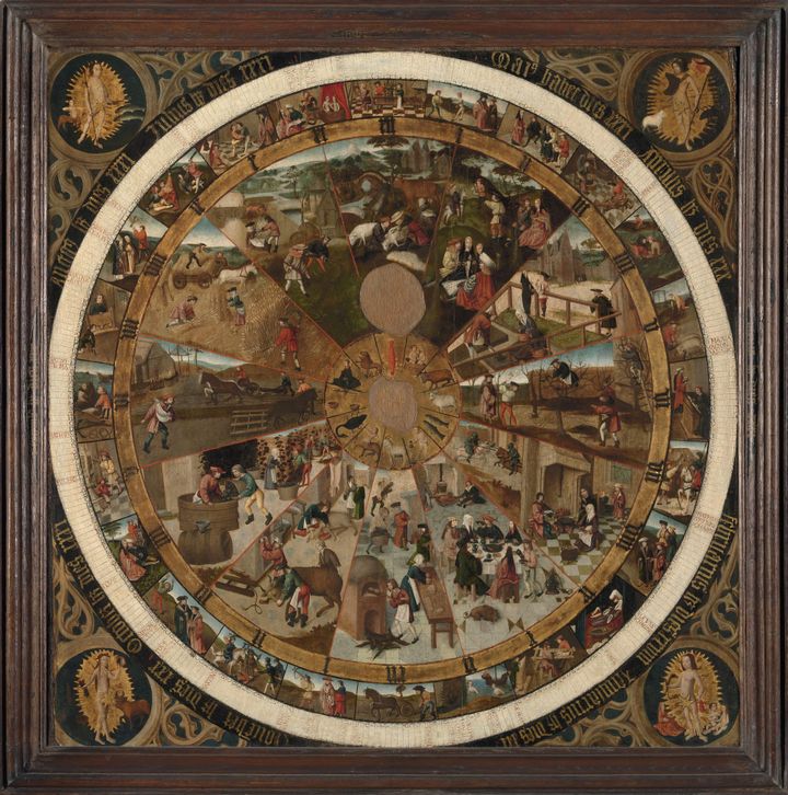 Uur-en kalenderwijzerplaat, Zuidelijke Nederlanden, ca. 1500 - Museum M Leuven – artinflanders.be, foto Hugo Maertens