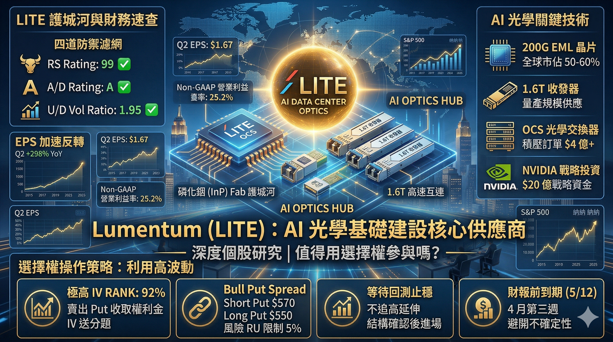 Lumentum (LITE)：AI 光學基礎建設的核心供應商，值得用選擇權參與嗎？