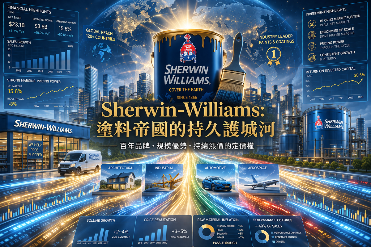 SHW｜Sherwin-Williams 深度研究：全球最大塗料公司的周期谷底