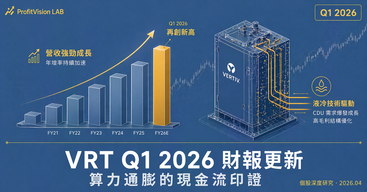 Vertiv (VRT) Q1 2026 財報更新：算力通膨的現金流印證