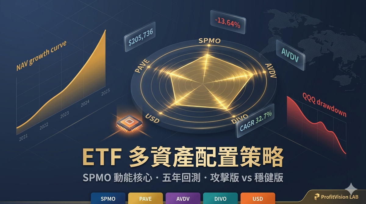ETF 多資產配置策略：以 SPMO 動能因子為核心的五年期回測