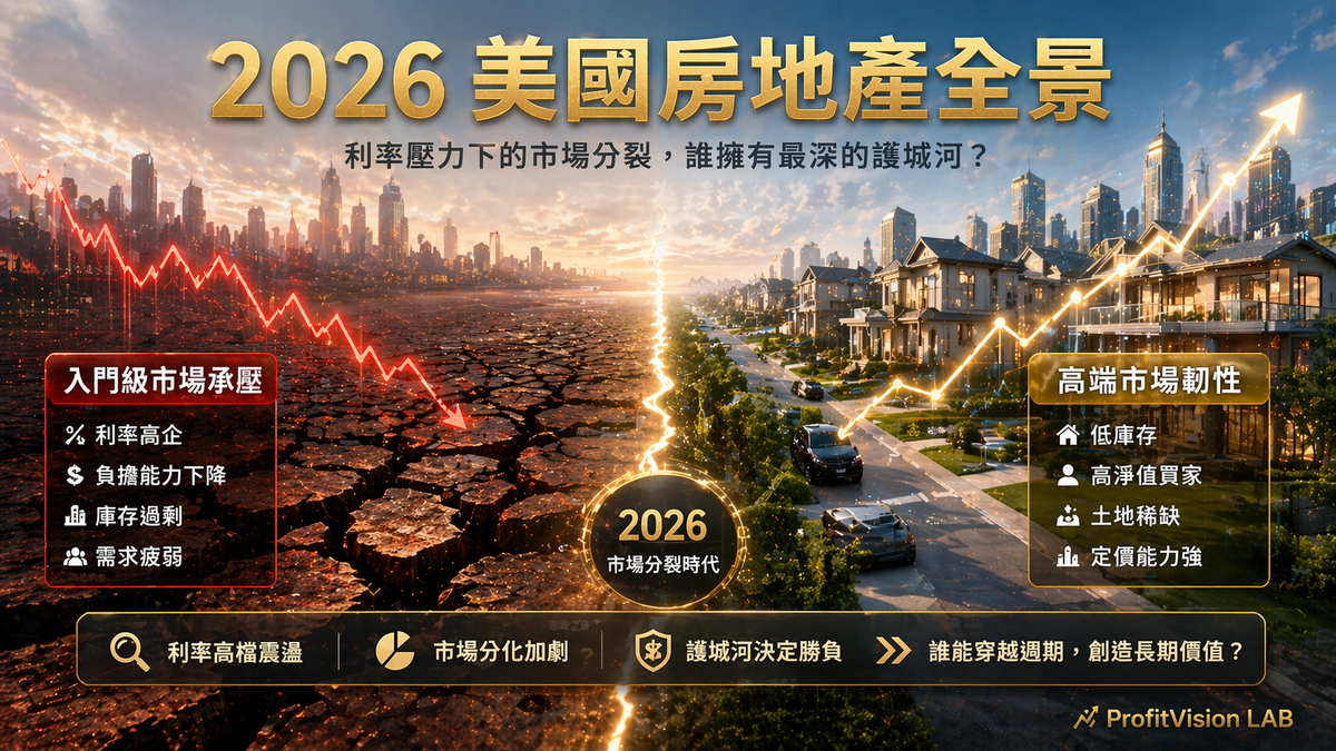 2026 美國房地產全景分析：當市場撕裂，誰的護城河最深？