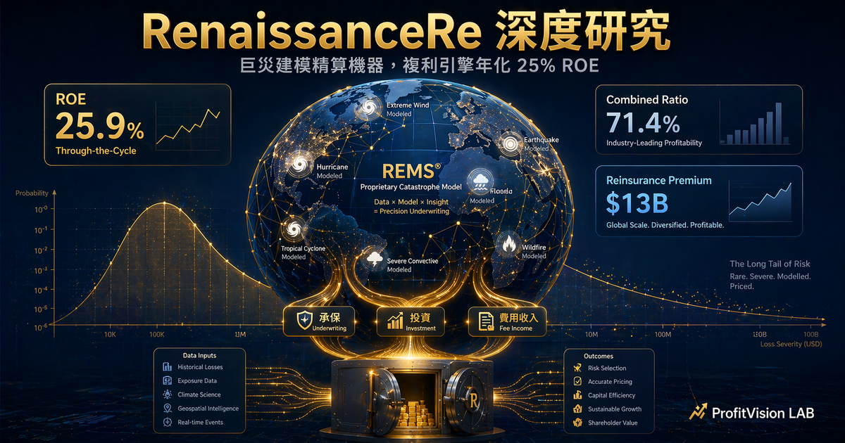 RenaissanceRe (RNR) 深度研究：靠「巨災建模」與三大獲利引擎達成 25% ROE