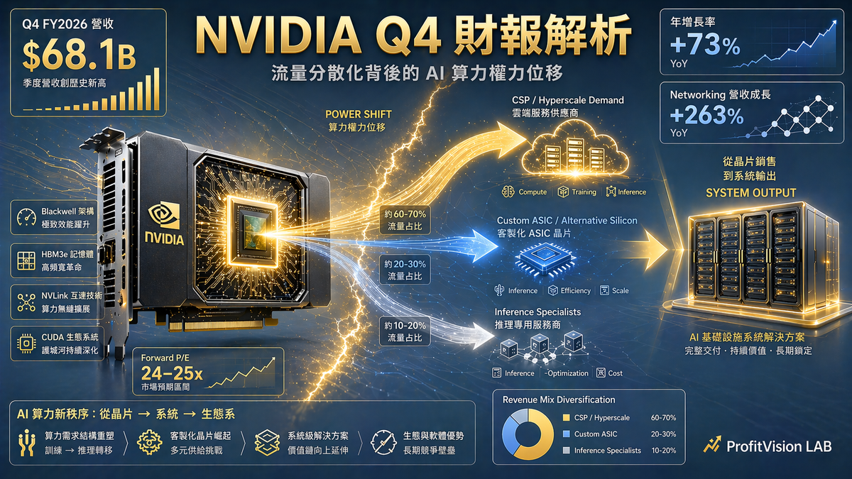 NVIDIA 2026Q4 財報解析：「流量分散化」與「系統輸出」背後的權力位移