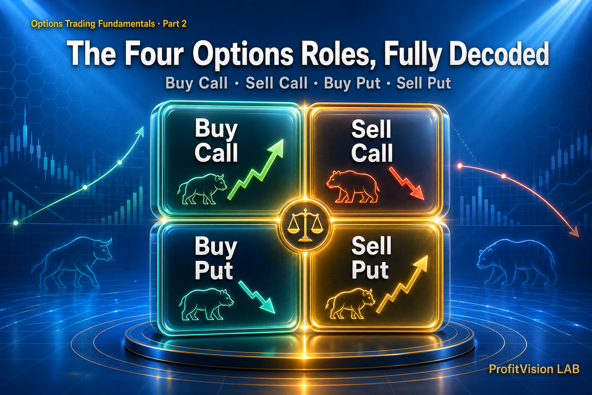 Buy Call, Buy Put, Sell Call, Sell Put: The Four Options Roles Fully Explained