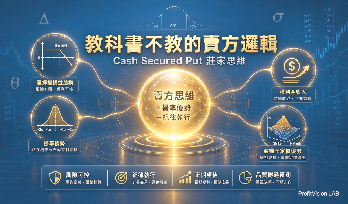 教科書不教的賣方邏輯：為什麼 ProfitVision LAB 教的選擇權跟你學的不一樣？