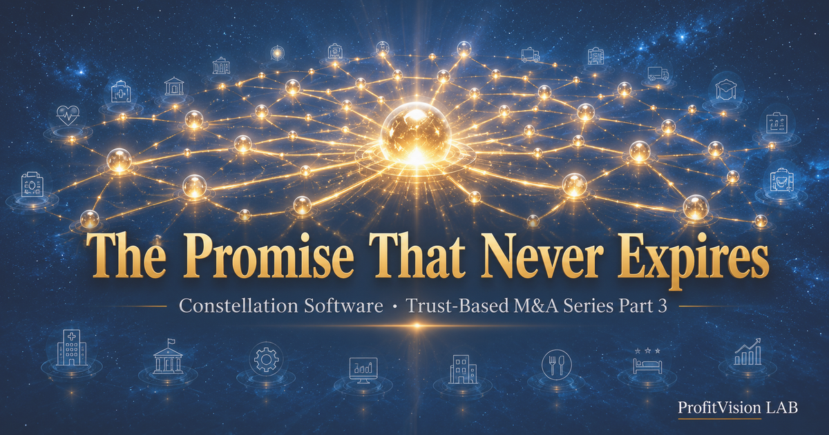 Constellation Software: The Never-Sell Promise as Competitive Moat | Trust-Based M&A Series Part 3