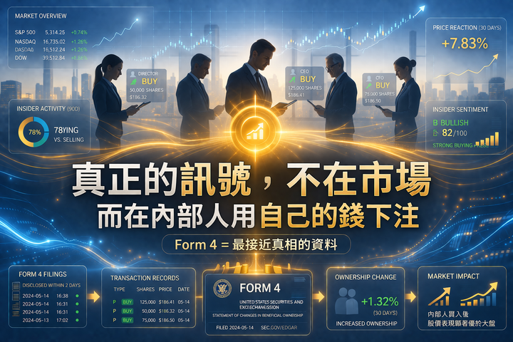 看懂 SEC Form 4：精準攔截內部人「真買進」訊號，拒絕內容農場餵養