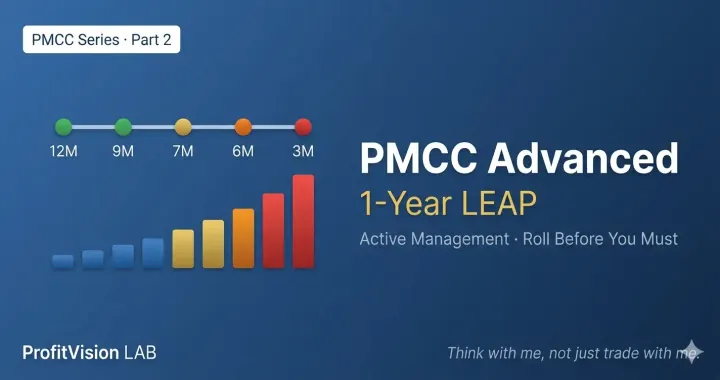 PMCC Advanced: 1-Year LEAP roll timing timeline and Theta acceleration chart, ProfitVision LAB PMCC Trilogy Part 2