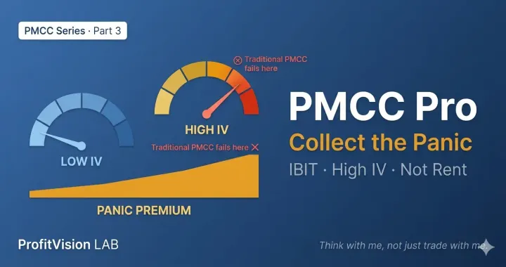 PMCC Pro: IBIT panic premium gauge — LOW IV vs HIGH IV comparison, ProfitVision LAB PMCC Trilogy Part 3