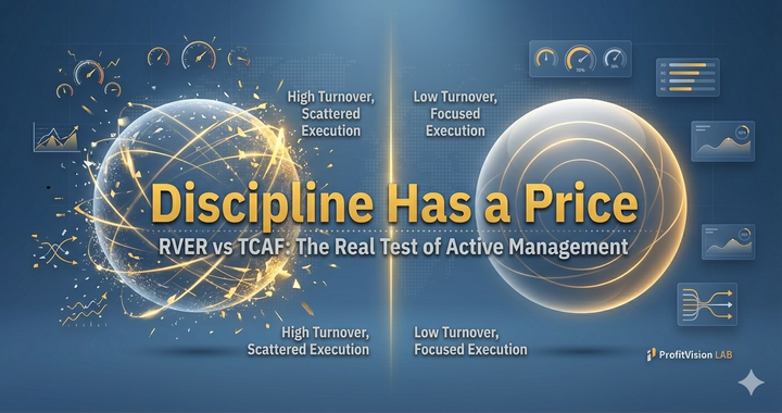 Discipline Has a Price cover: two contrasting spheres showing chaotic versus disciplined active management with a golden axis, ProfitVision LAB Trading System SOP