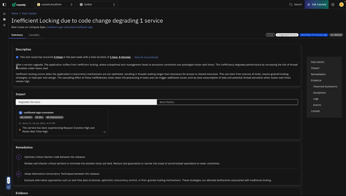 Causely Feature Demo: Pinpointing the Code Change Causing Performance Issues