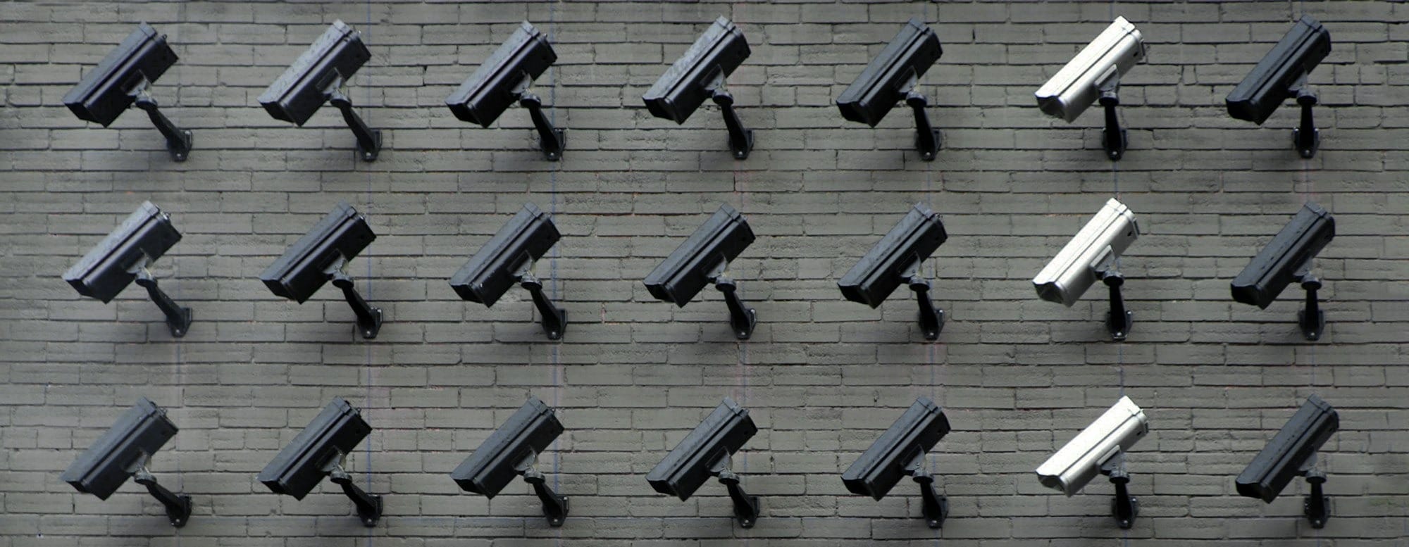 assorted-color security cameras