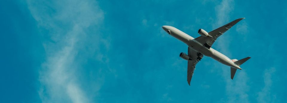 Airplane flying during a commercial passenger flight