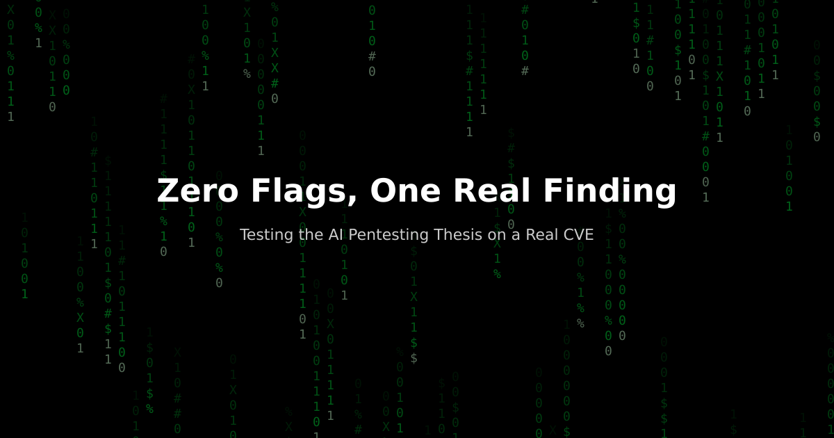 Zero flags, one real finding: testing the AI pentesting thesis on a real CVE