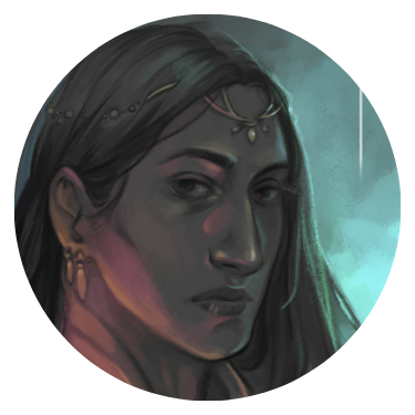 Circular illustration of Daryifel from the book