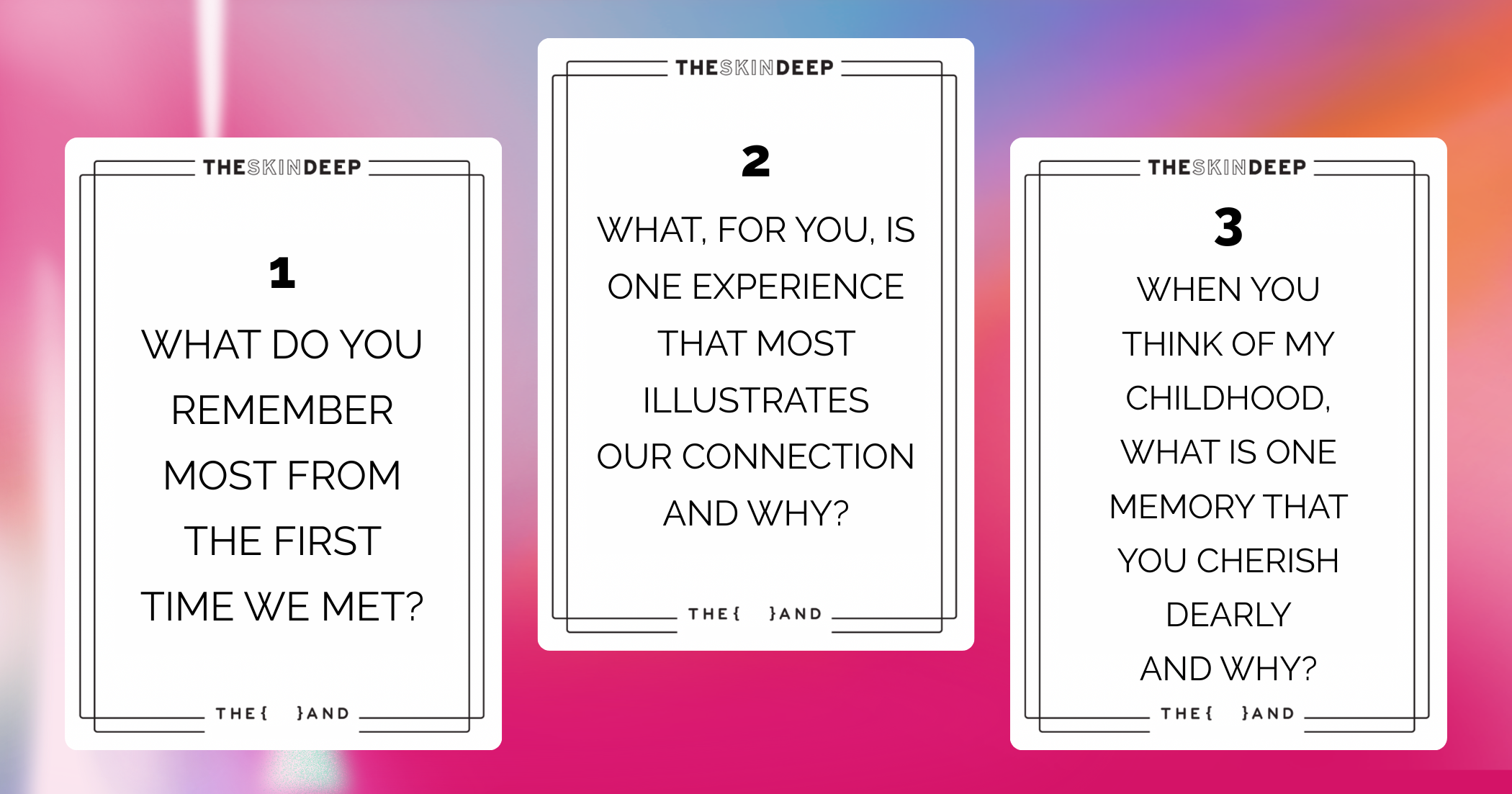 Conversation and relationship card game with questions about mothers and motherhood