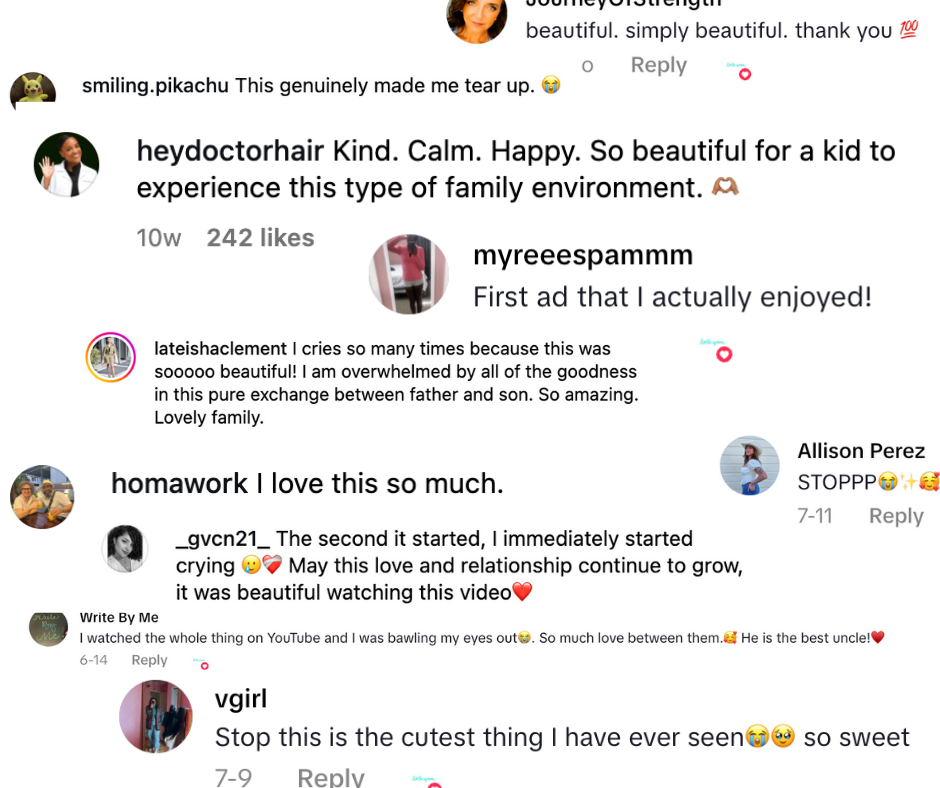 Community comments and feedback from social media