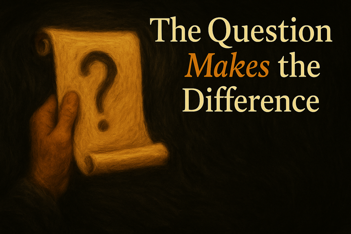 a hand holding a scroll of paper wit ha question mark on it