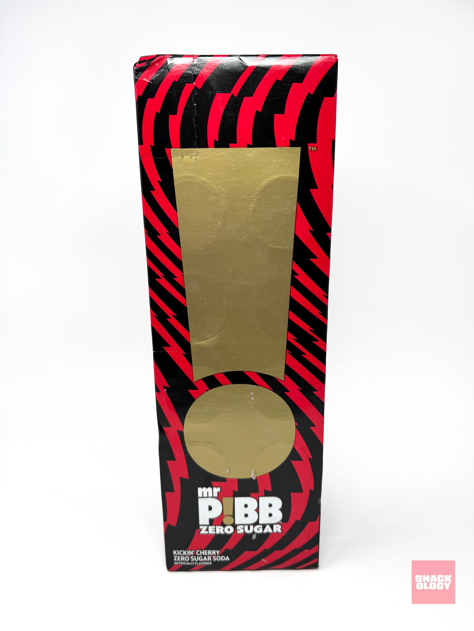 Mr. Pibb Zero Sugar case on its side