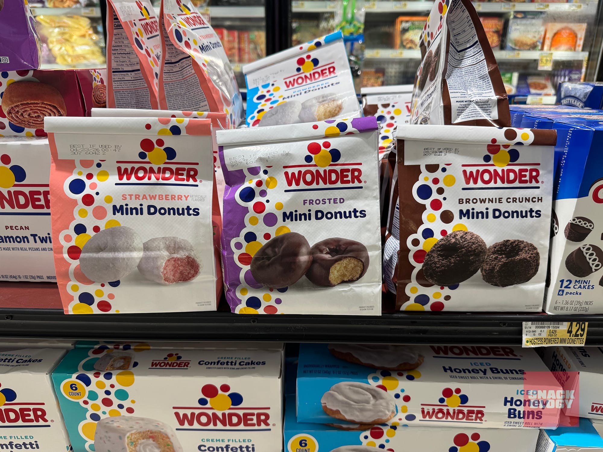 Wonder Strawberry Mini Donuts, Wonder Frosted Mini Donuts and Wonder Brownie Crunch Mini Donuts