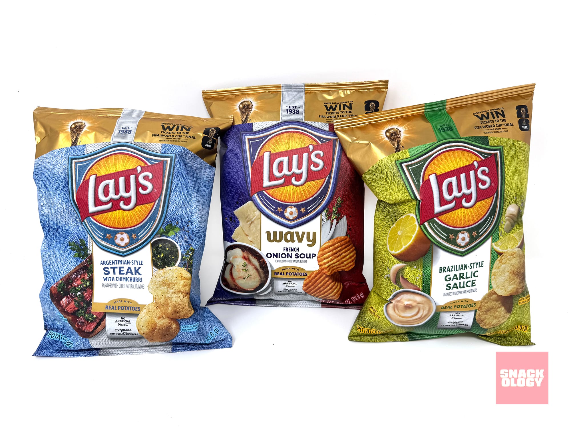 Lay’s Argentinian‑Style Steak with Chimichurri, Lay’s Wavy French Onion Soup and Lay’s Brazilian‑Style Garlic Sauce
