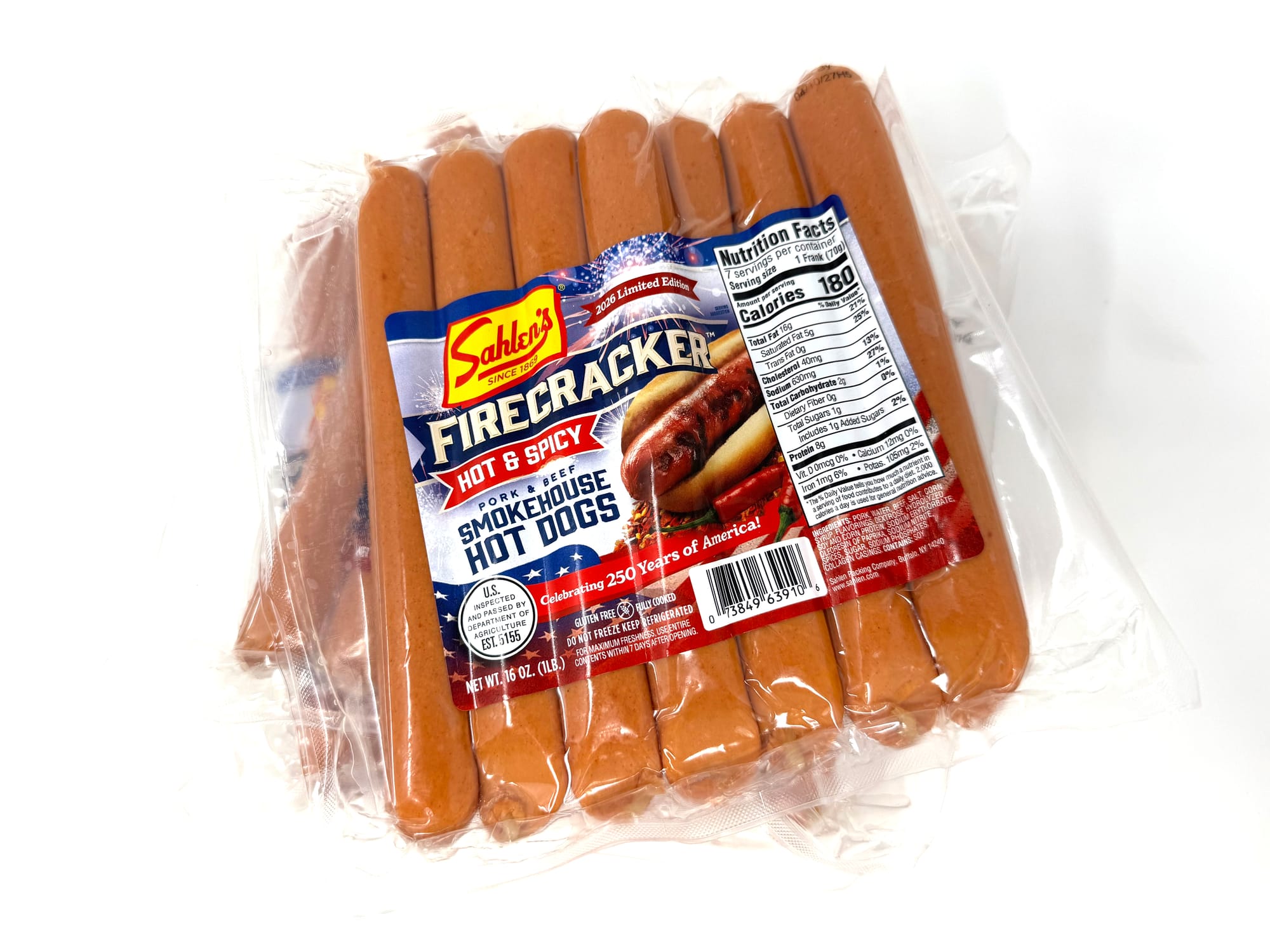 Sahlen’s Firecracker Hot & Spicy Smokehouse Hot Dogs