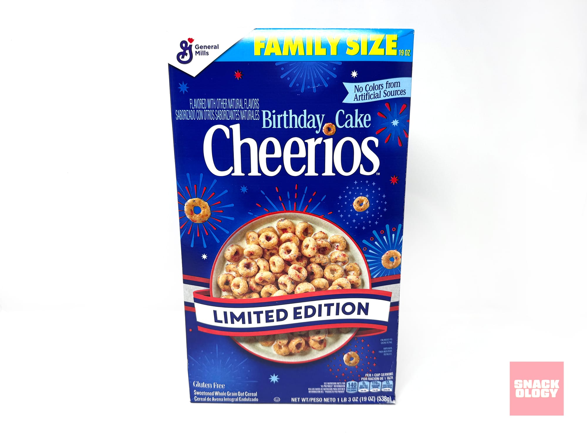 A box of Birthday Cake Cheerios