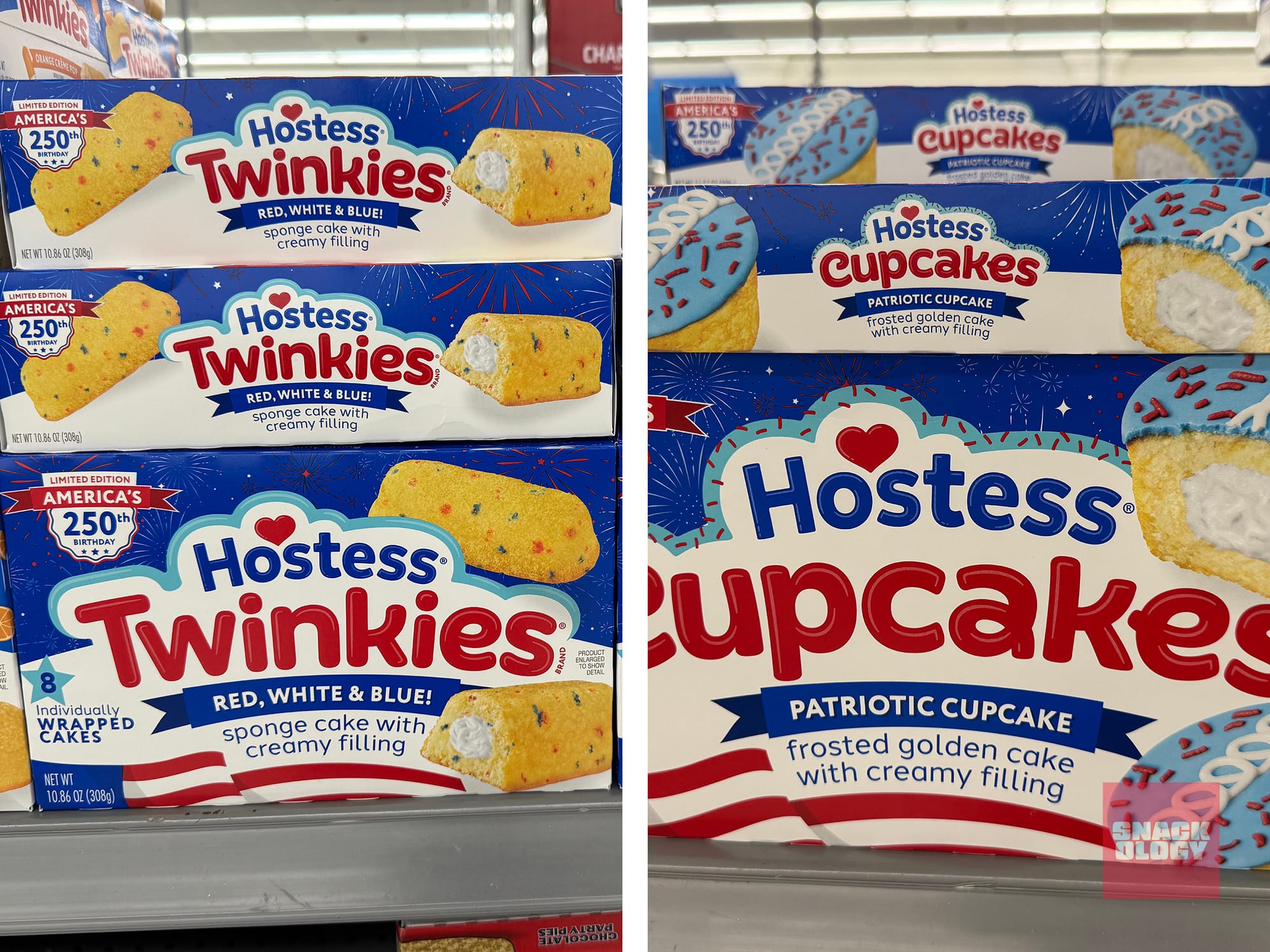 Hostess Twinkies Red, White & Blue! and Hostess Cupcakes Patriotic Cupcake