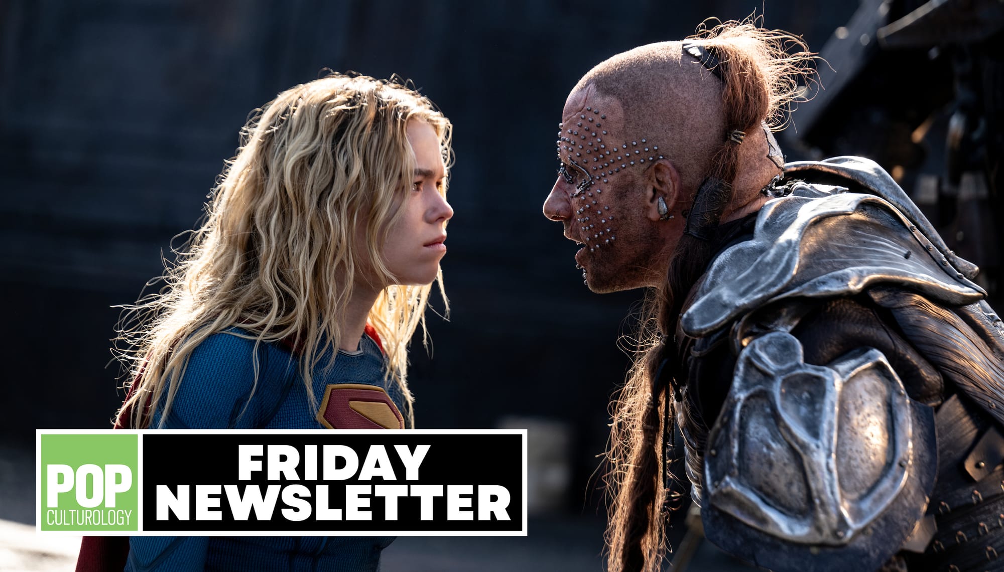 Milly Alcock and Matthias Schoenaerts in Supergirl