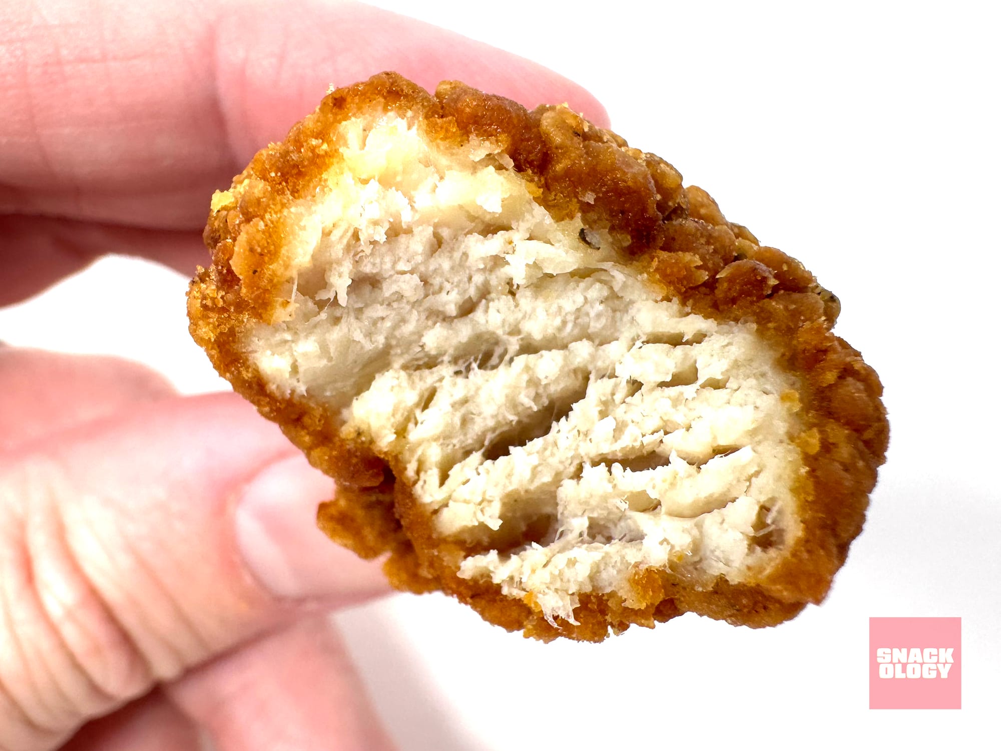 The inside of a Jollibee Chicken Nugget