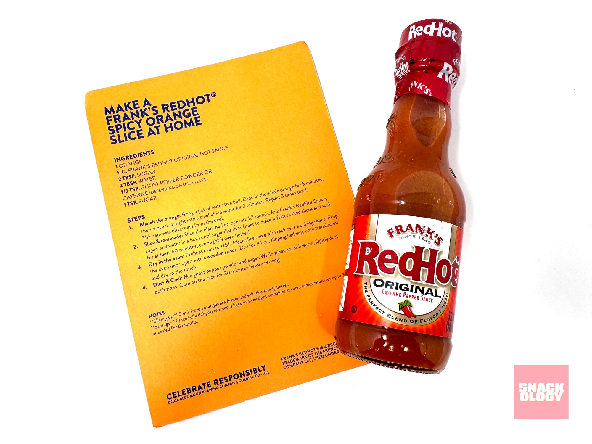 Instructions to make a Spicy Orange and a bottle of Frank’s RedHot