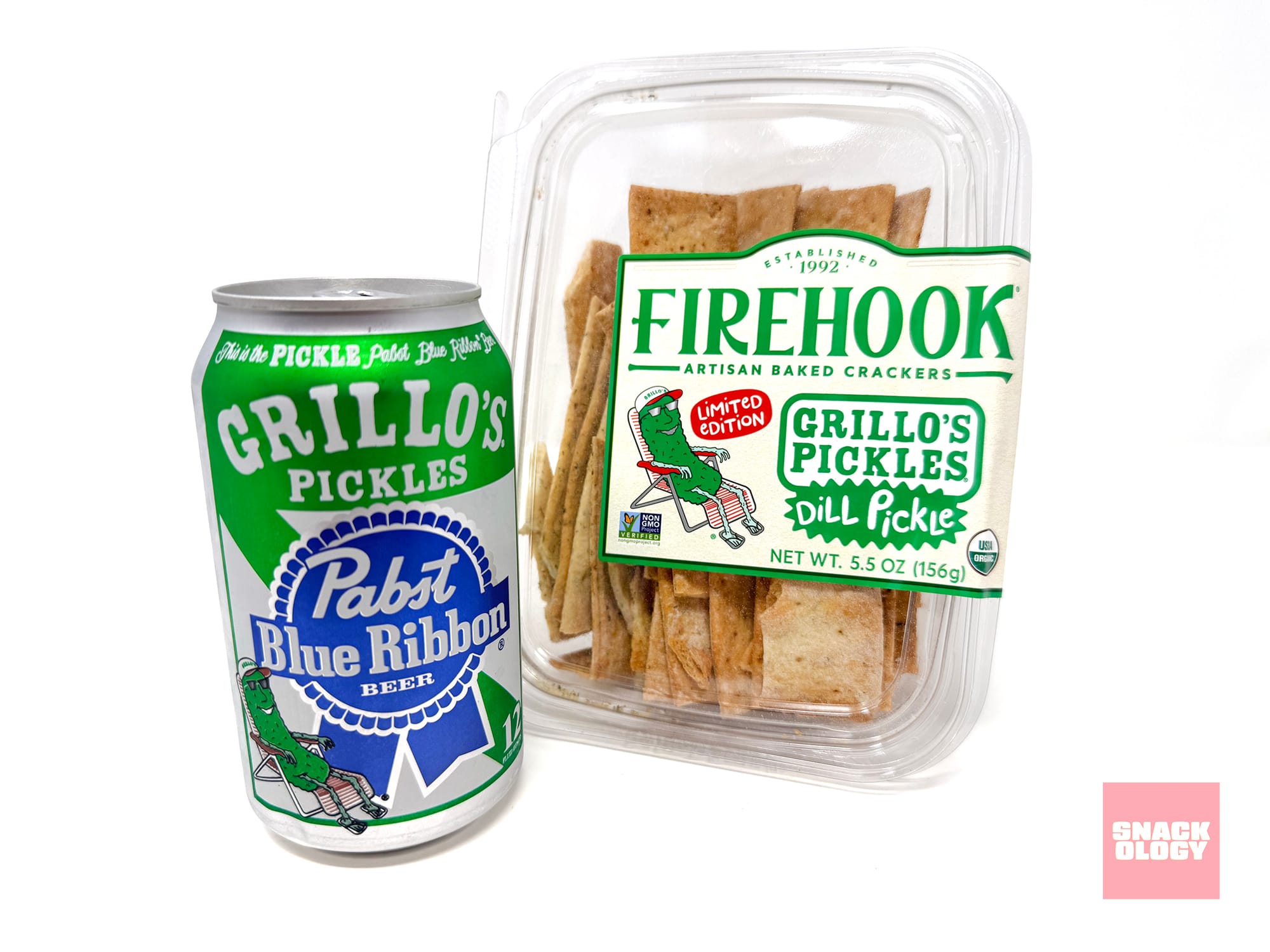 PBR x Grillo’s Pickle Beer and Firehook x Grillo’s Dill Pickle Crackers