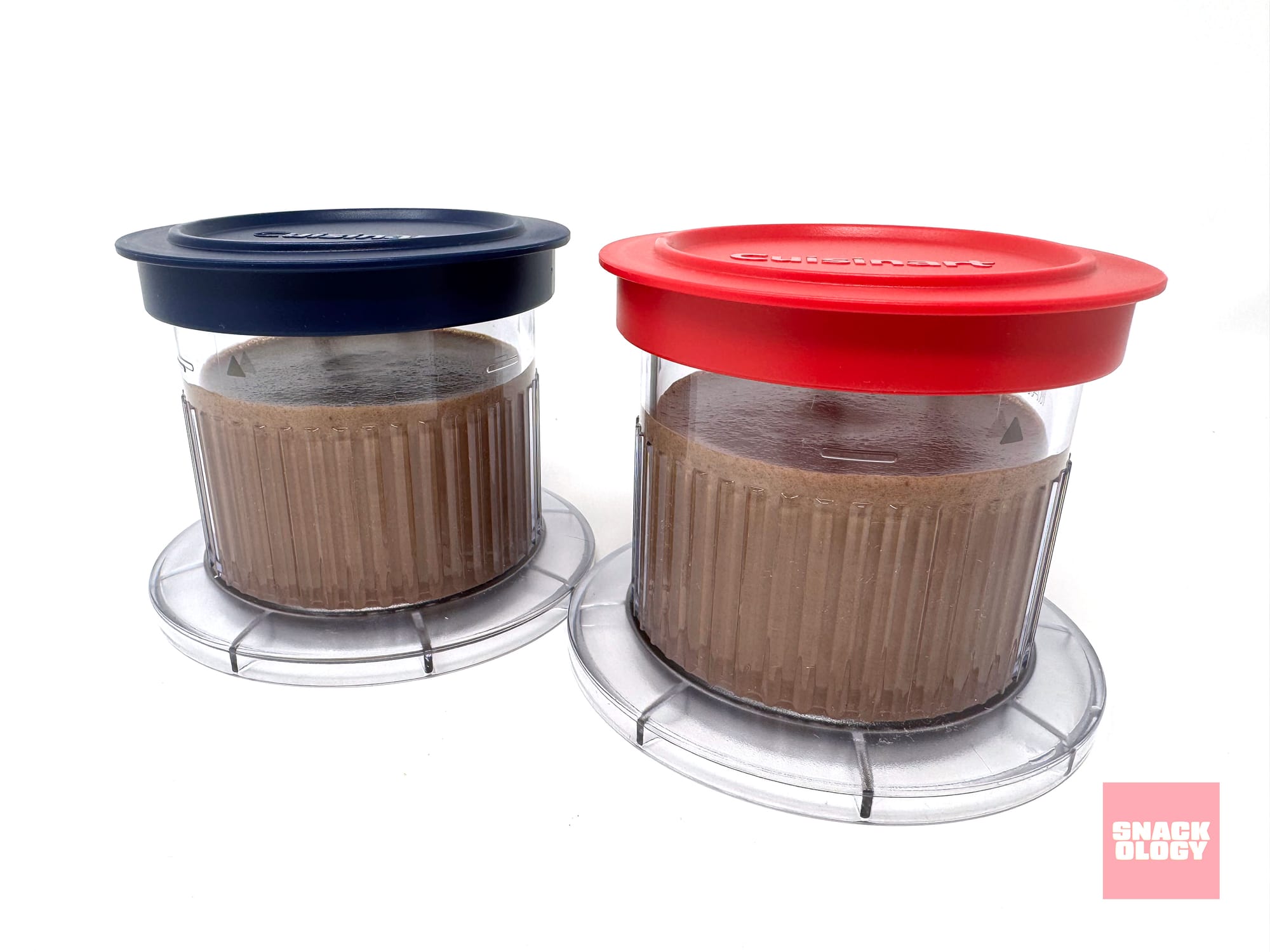 Two half-pints of Chocolate Cookies and Cream Ice Cream ready for the freezer