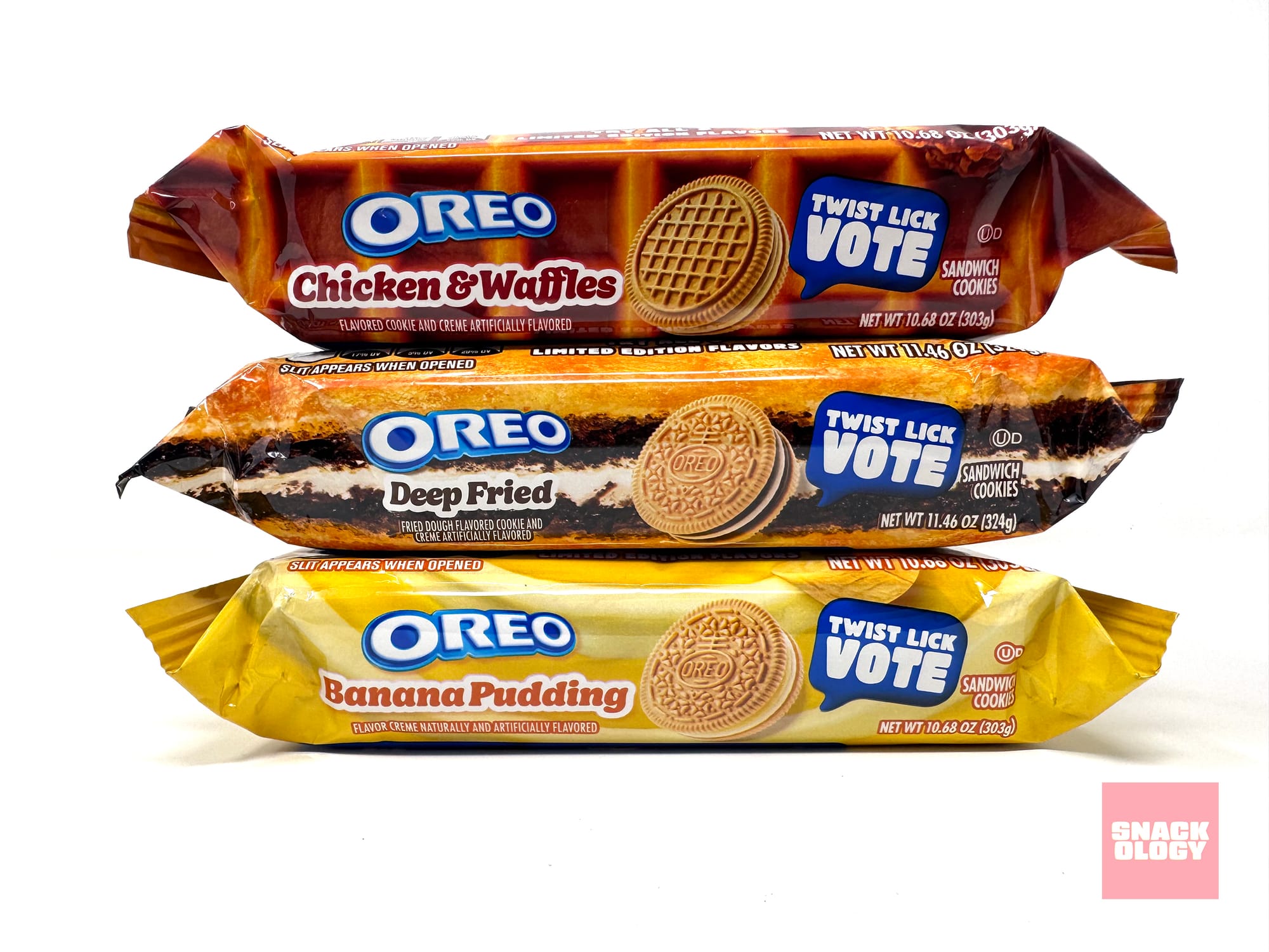 Oreo Deep Fried Cookies, Oreo Banana Pudding Cookies and Oreo Chicken & Waffles Cookies