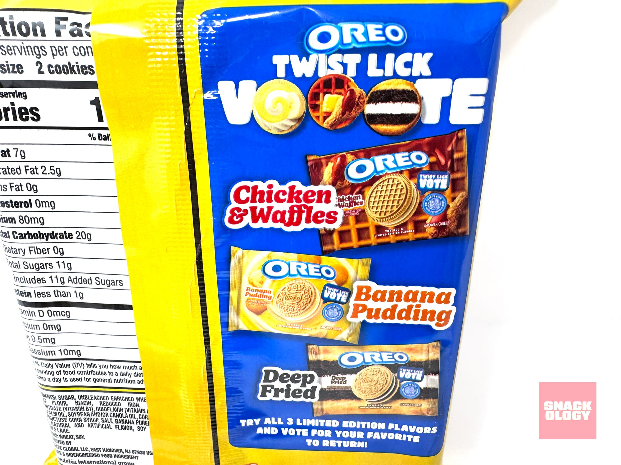 The back of the Oreo Banana Pudding Cookies package