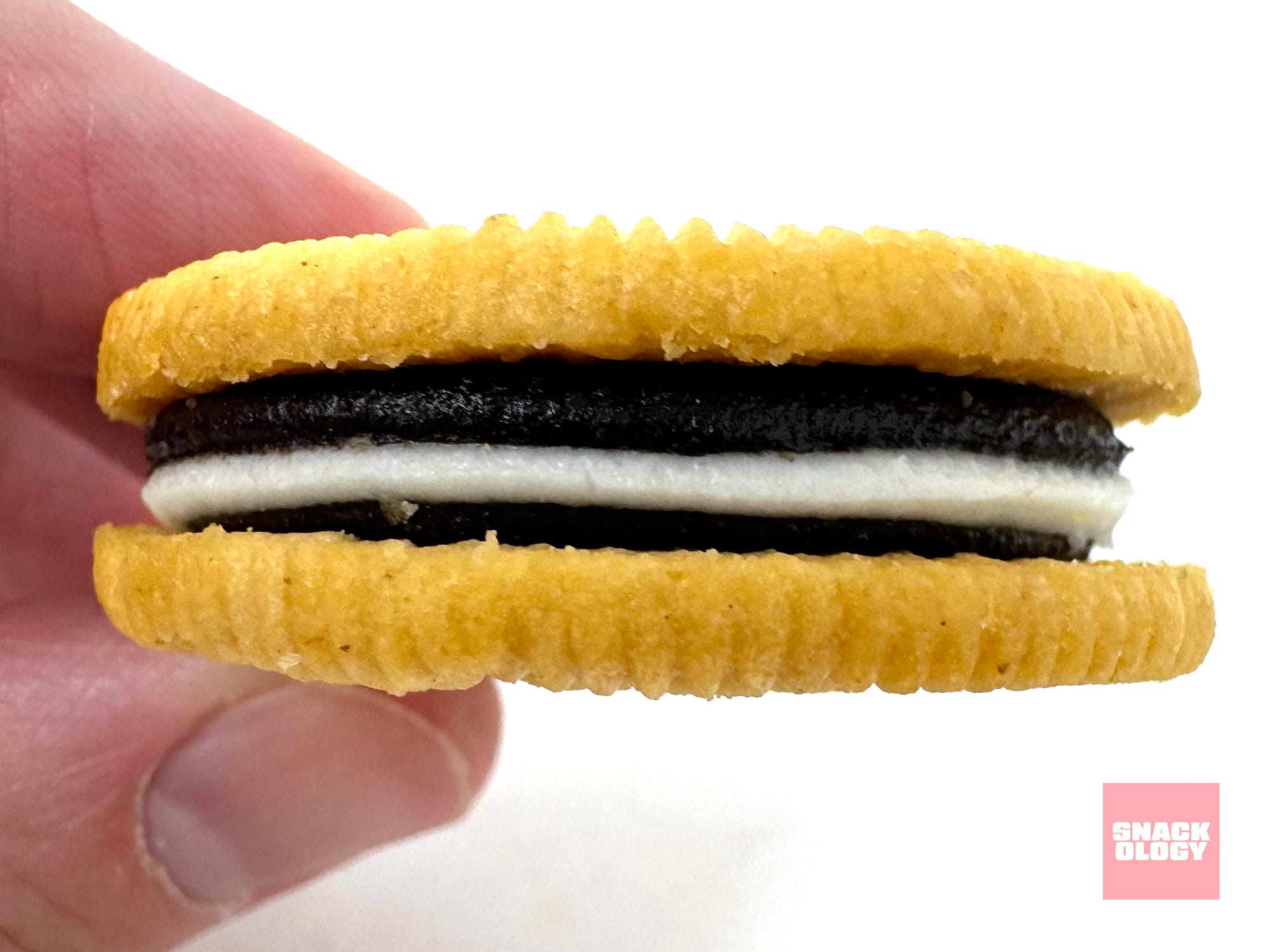 The creme in a Oreo Deep Fried Cookie