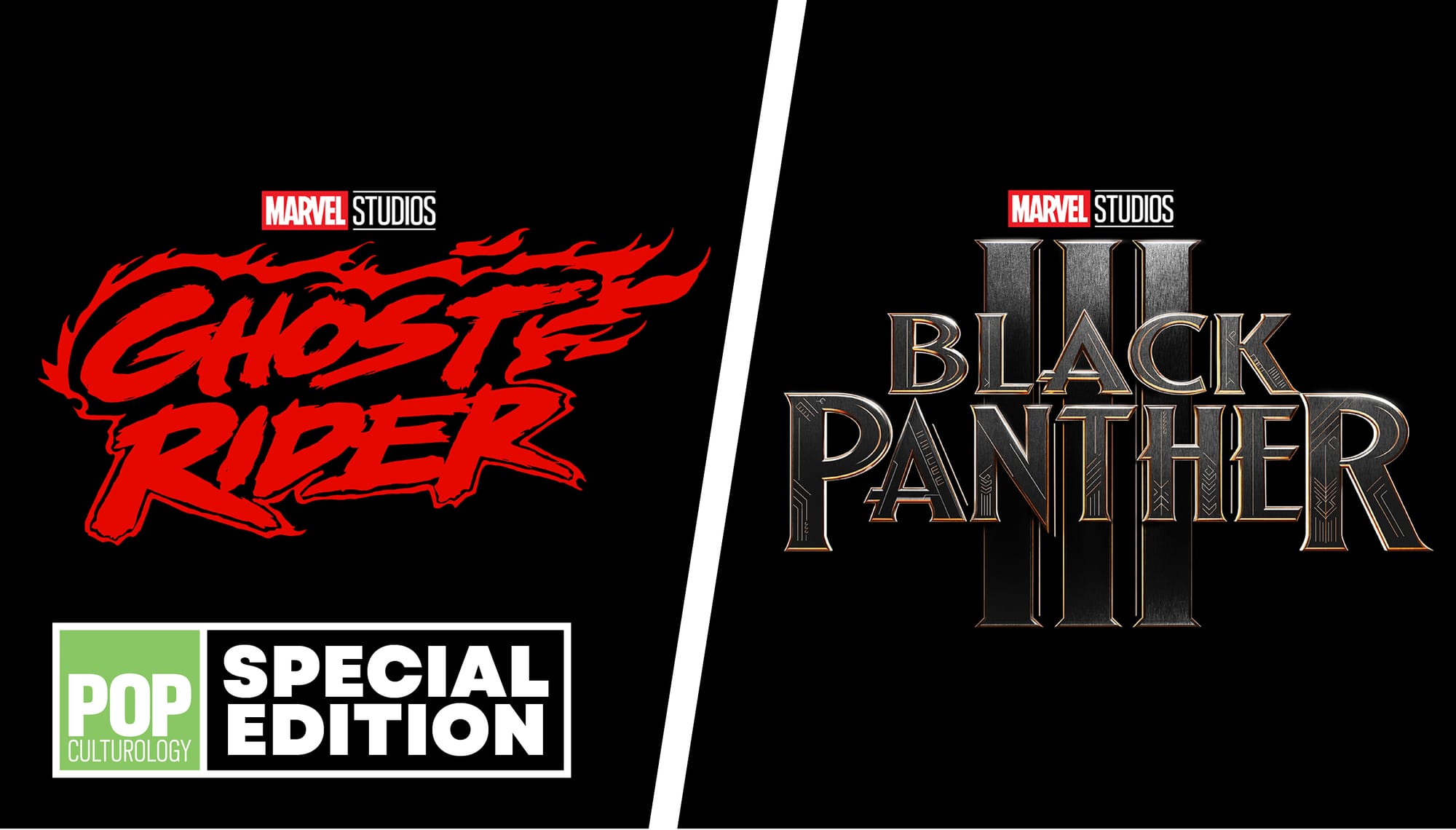 The logos for Ghost Rider and Black Panther III
