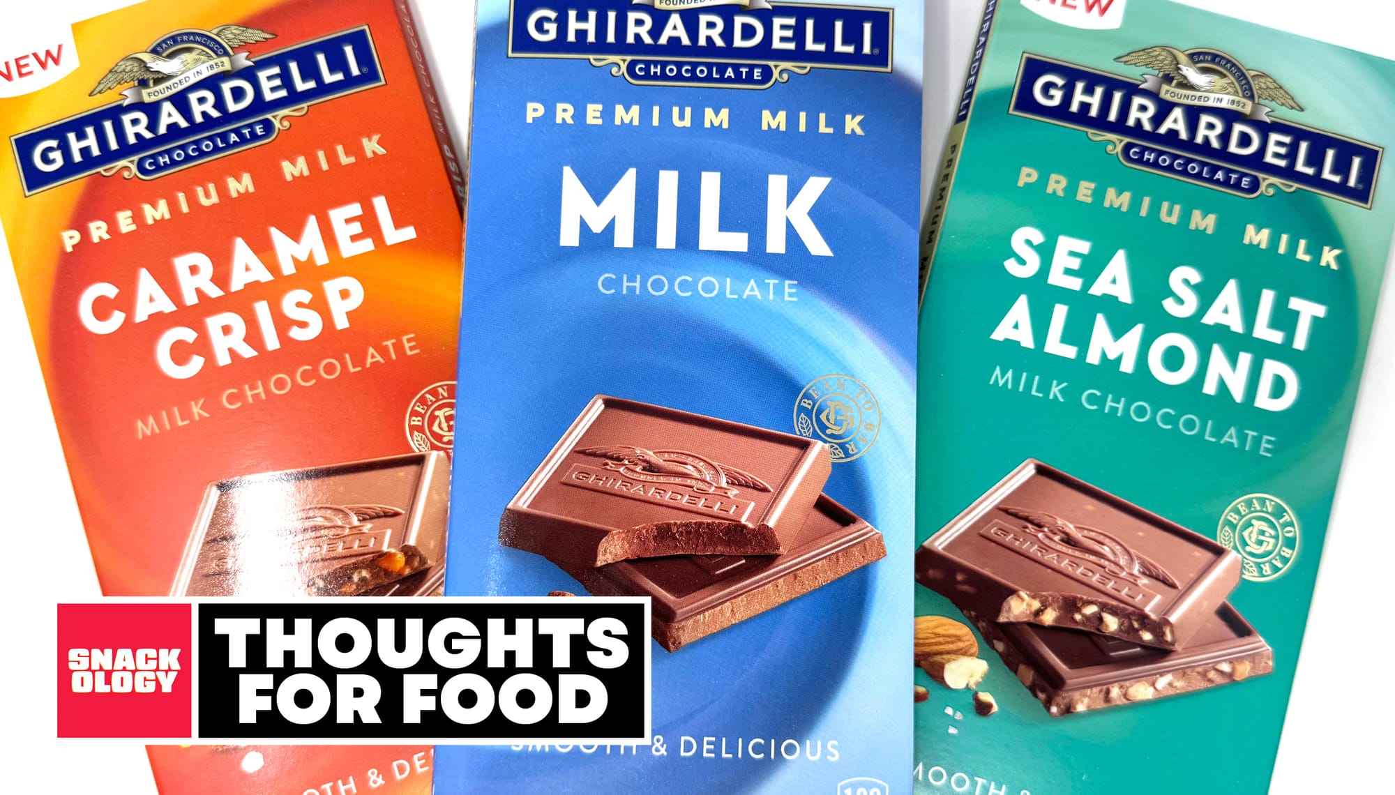 Ghirardelli Premium Milk Chocolate Caramel Crisp, Ghirardelli Premium Milk Chocolate and Ghirardelli Premium Milk Chocolate Sea Salt Almond