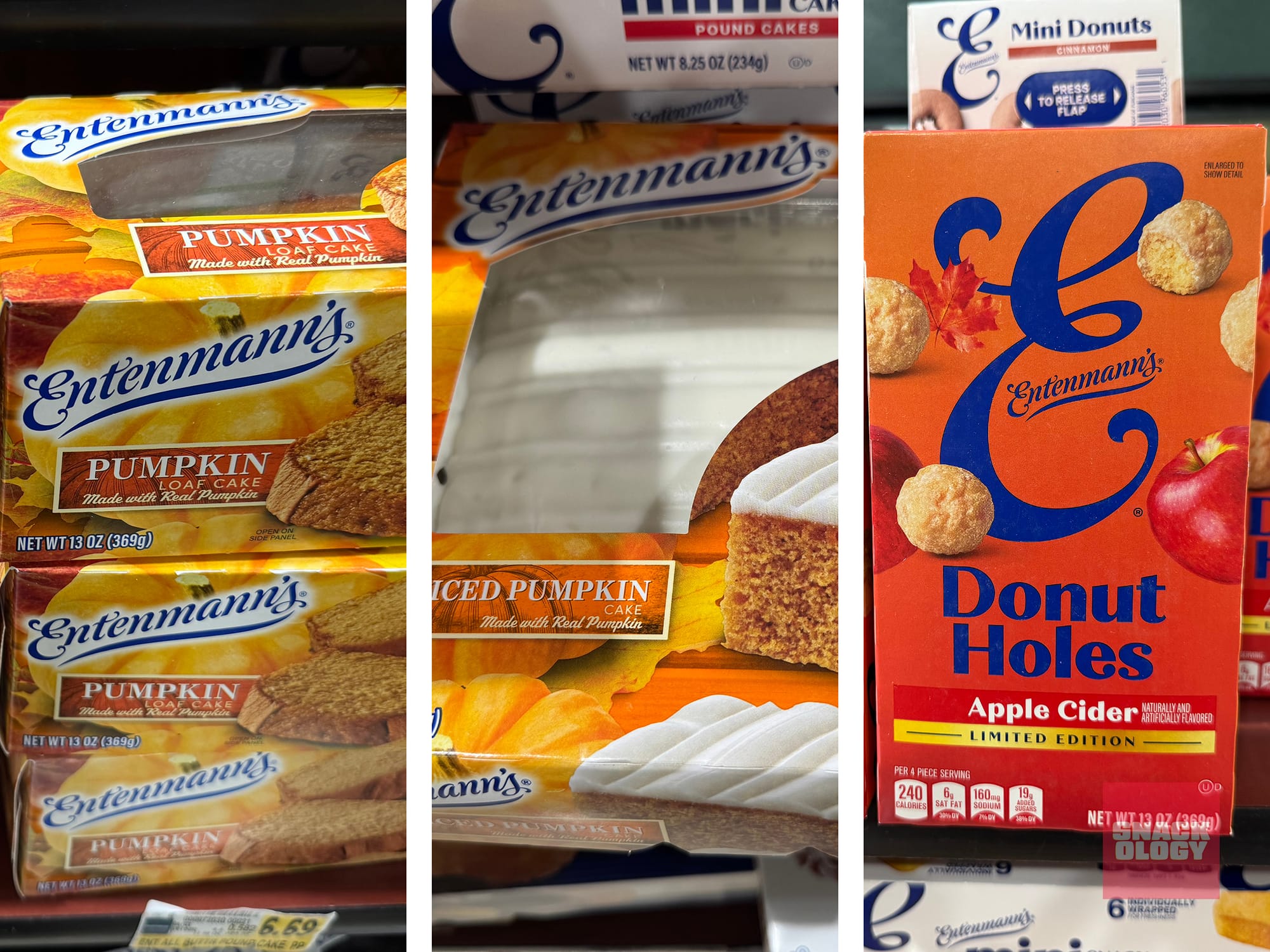Entenmann’s Pumpkin Loaf Cake, Iced Pumpkin Cake and Apple Cide Donut Holes