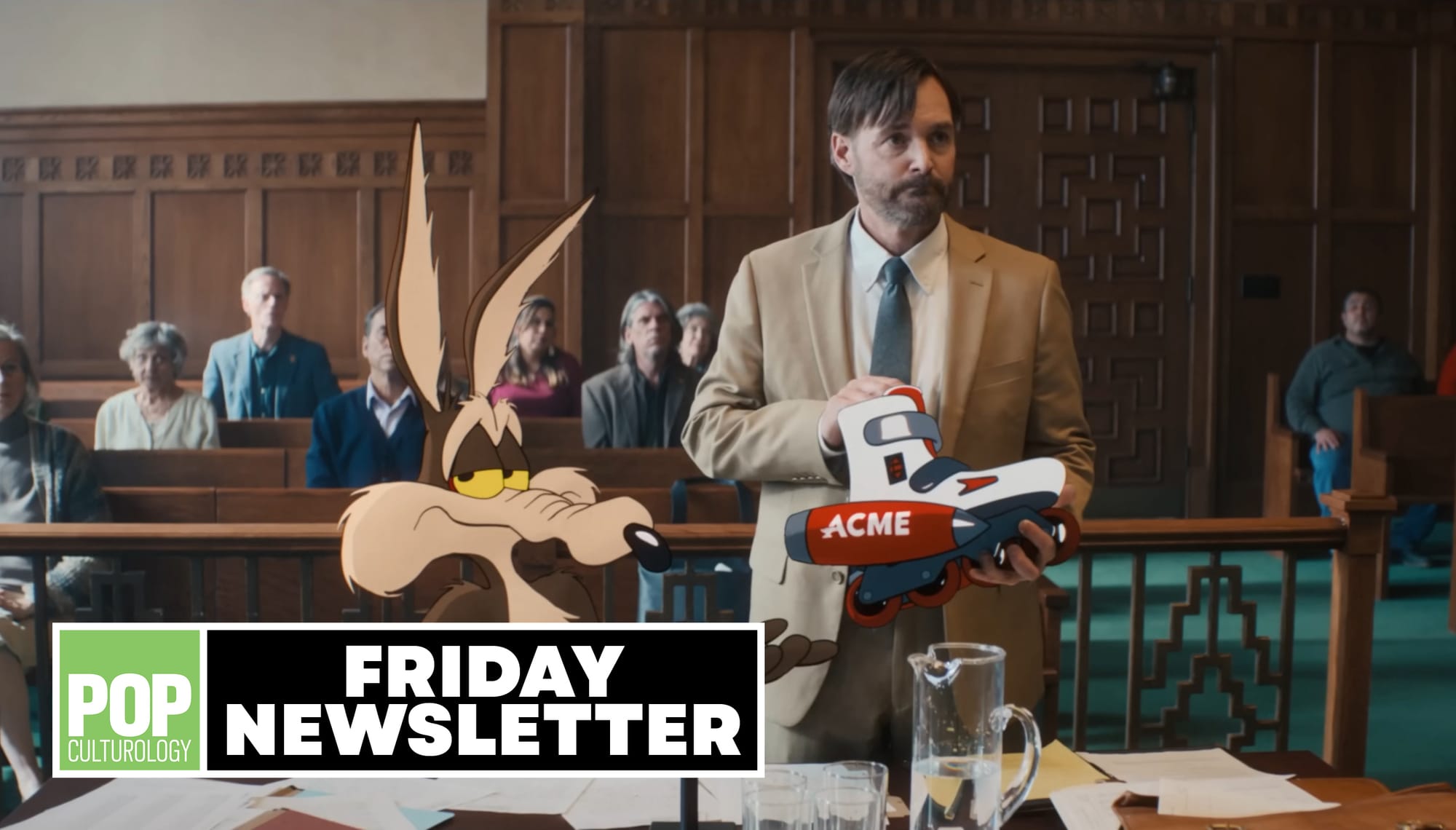Wile E. Coyote and Will Forte in Coyote vs. Acme