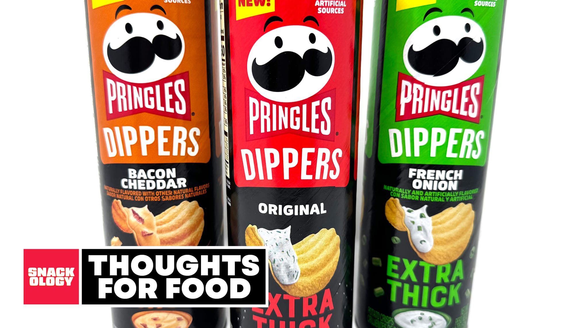Pringles Dippers Bacon Cheddar, Pringles Dippers Original and Pringles Dippers French Onion