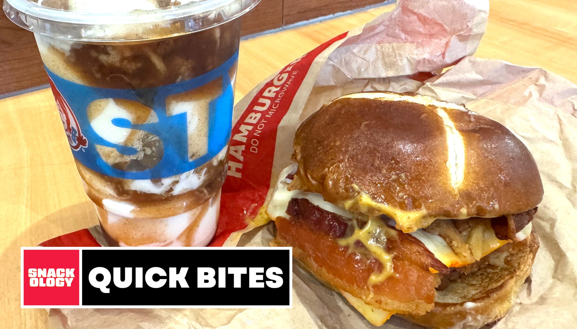 The Wendy’s Apple Crumble Frosty Fusion and Pretzel Bacon Pub Chicken Sandwich