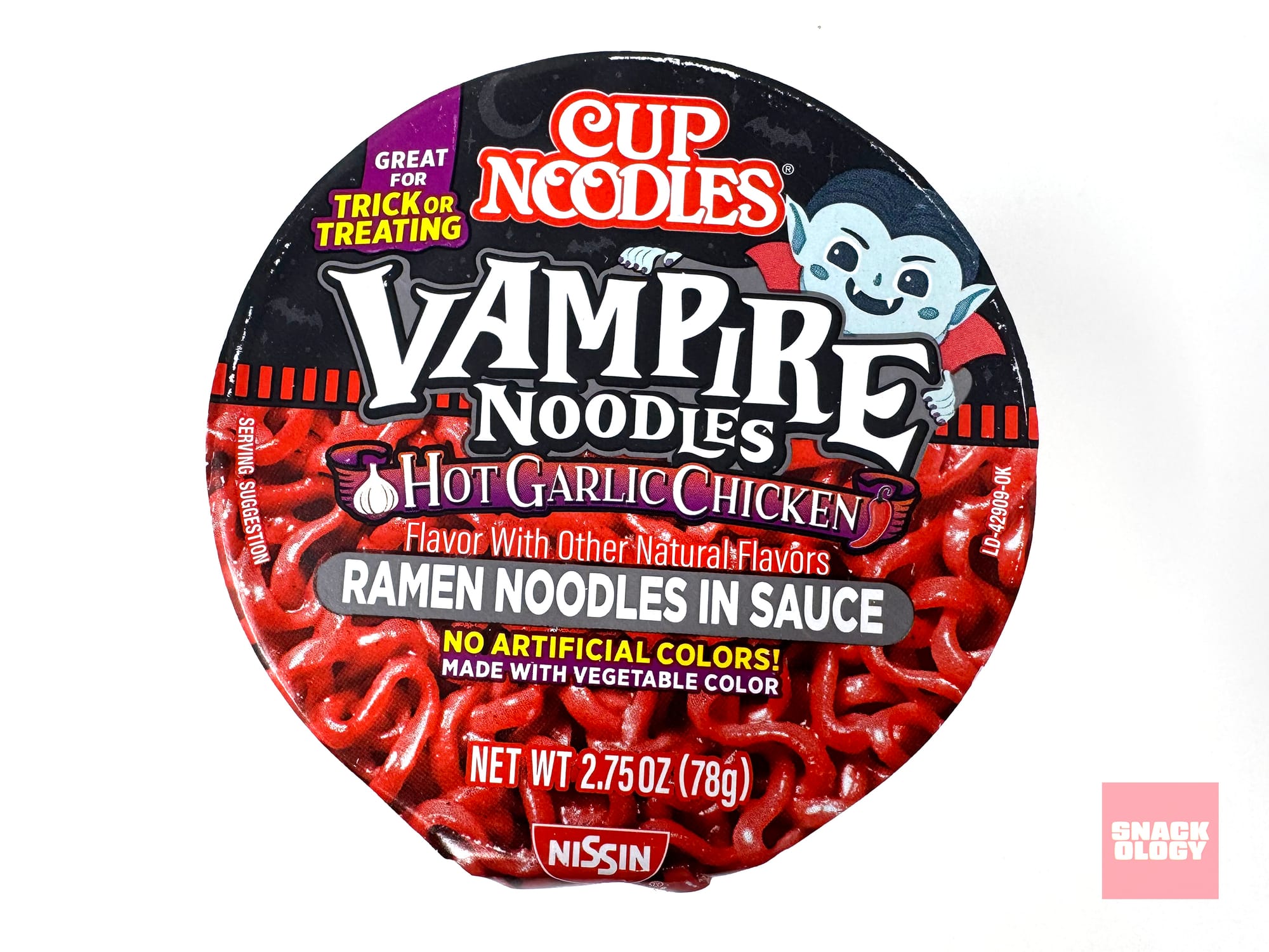 The top of Cup Noodles Vampire Noodles